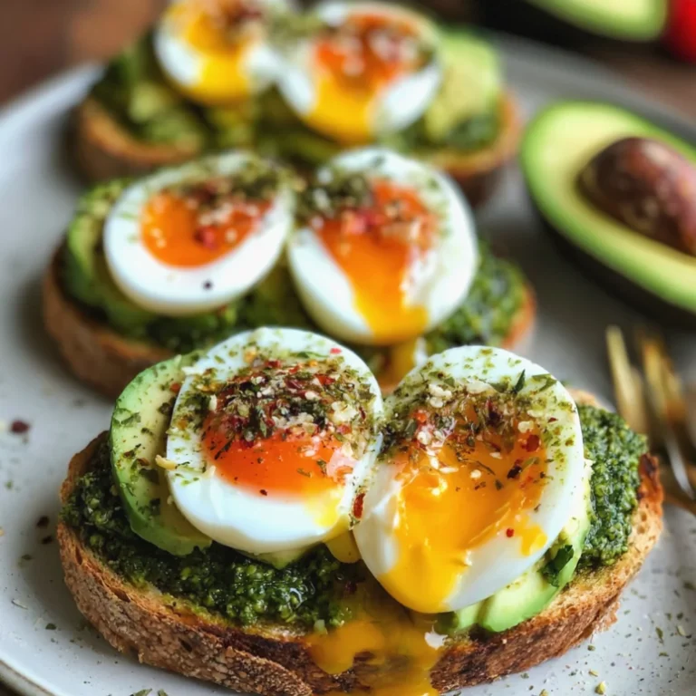 Jammy Egg Avocado & Pesto Toast