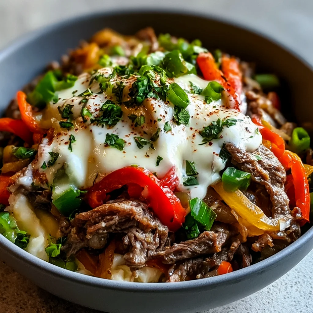 Savory Keto Philly Cheesesteak Bowls